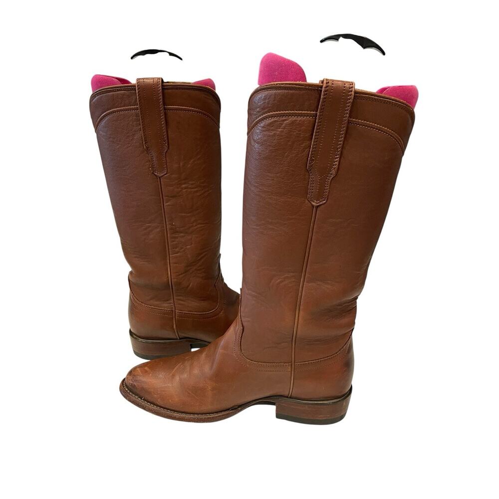 Tecovas Boots The Harper Bourbon Calf Leather Cowboy Women's 8B Tall Roper - Picture 6 of 14